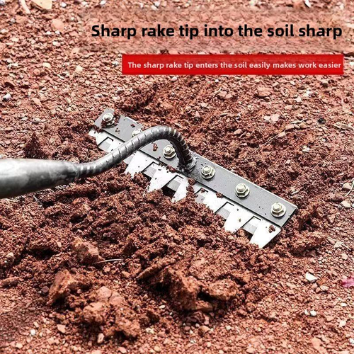 Multifunctional weeding tool manganese steel rake loose soil agricultural hoe removable 8-tooth nail rake hoeing tool