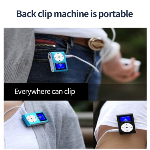 Metal Clip MP3 Music Player with Screen (Main Unit + 512MB Card + Dual-Wire Earphones)