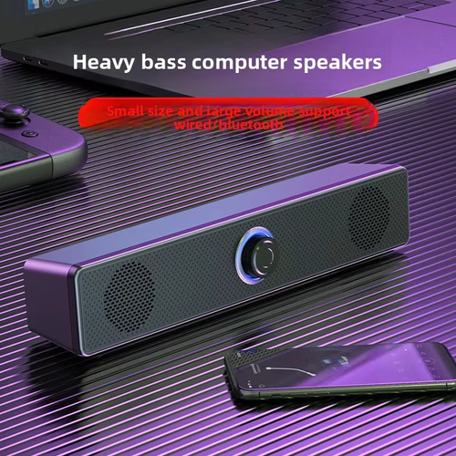 350TS Long Bar Wired Bluetooth Speaker — Home Desktop Dual-Driver Subwoofer Soundbar for Computers