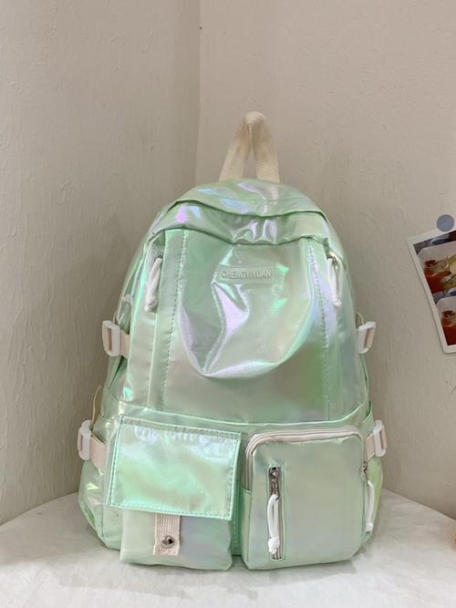 Iridescent, pearlescent, lightweight, and water-resistant backpack school bag