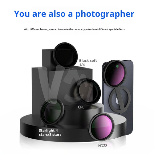 Foldable MagSafe stand magnetic phone filter holder with CPL polarizer