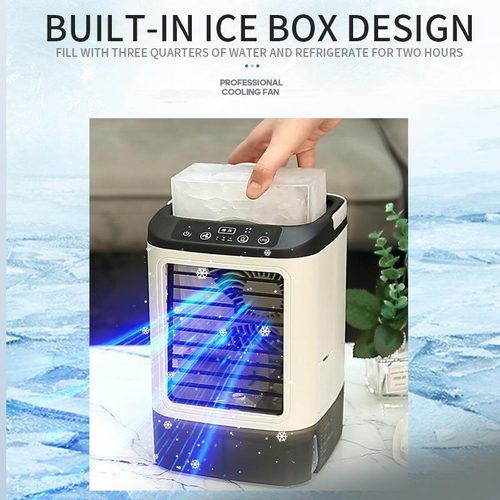 Spray fan, mini householdoffice humidifier and cooling fan, USB powered, dormitory air cooler with ice box.