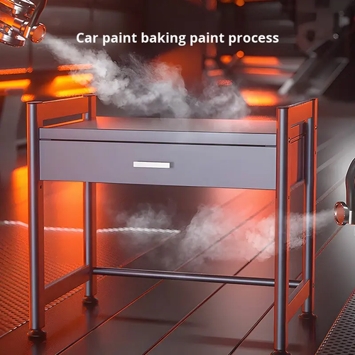 Kitchen microwave storage rack with drawer