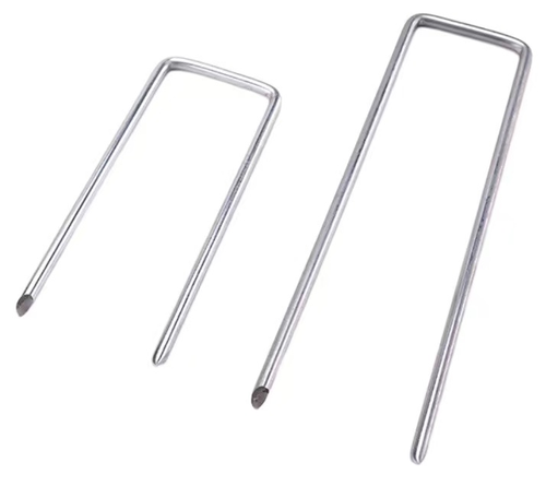 U-Shaped Ground Nails, Galvanized Steel Tent Stakes, Green Lawn & Mulch Fabric Pins, Pipe & Mulch Film Fixing Nails for Weed Barrier, Succulent & Greenhouse