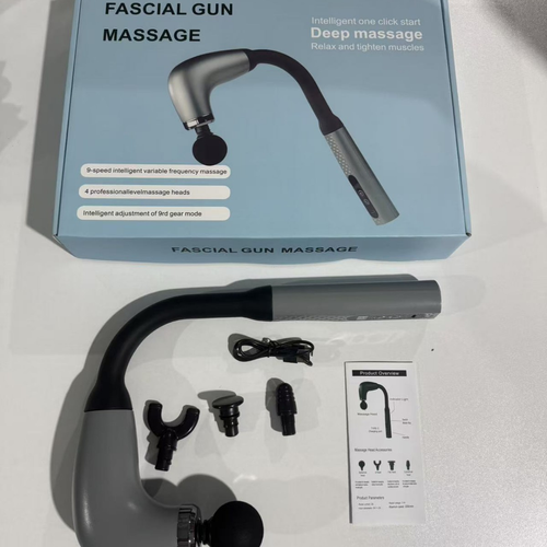 Angled Fascia Gun: Multifunctional Electric Massage Gun for Muscle, Neck, Spine, Waist, Back, and Leg Relaxation