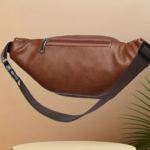 Cow leather men's belt bag