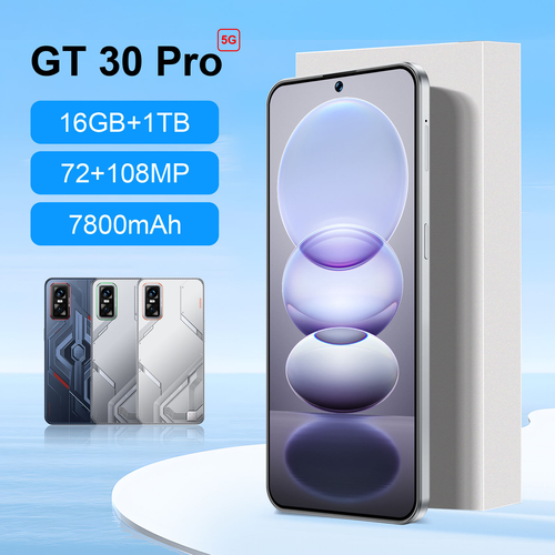 GT 30 Pro smartphone, 16GB RAM + 1TB storage, true 4G, large screen, Android.