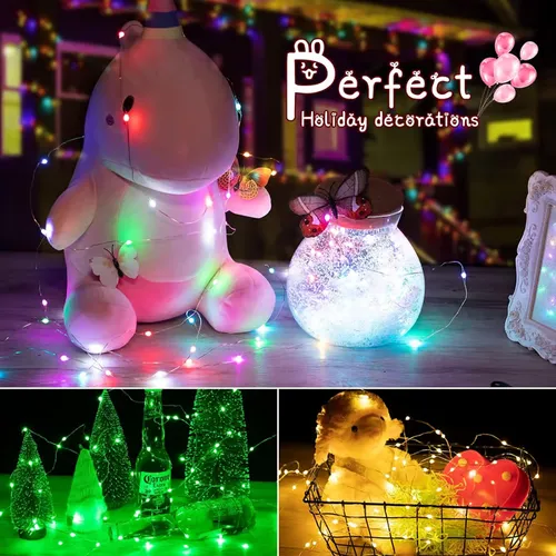 Solar Copper Wire String Lights Christmas Christmas Atmosphere Garden Decorative Lights Waterproof Fairy Lights Remote Control Colored Lights