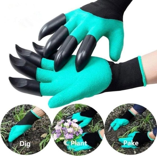 Garden gloves with claws for flower planting, puncture-proof, waterproof, weed-pulling and soil-digging