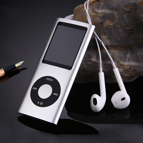 Bluetooth MP3 portable music player with recording, external speaker, and dictionary function.