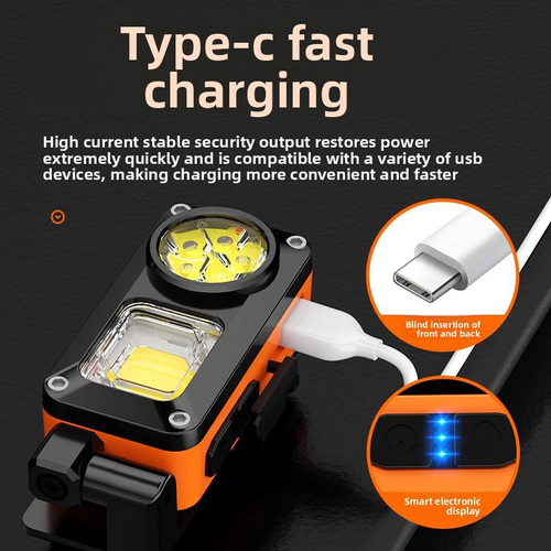 Induction headlamp with ultra-bright light, long battery life, waterproof design, strong magnetic attachment, and can be worn on the head or clipped onto a hat.