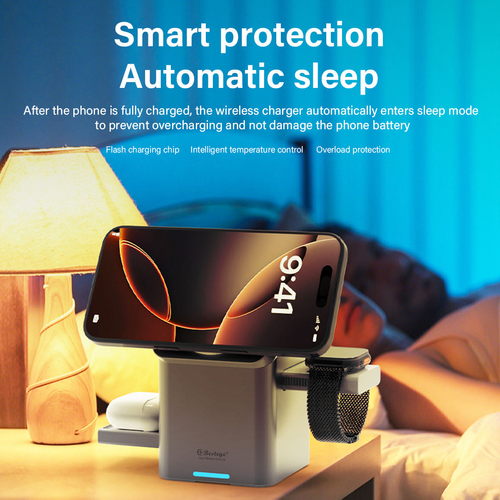 XW10 Rubik's Cube Spin Wireless Charger Strong Magnetic 15W Fast Charging Three-in-One New Desktop Wireless Charger