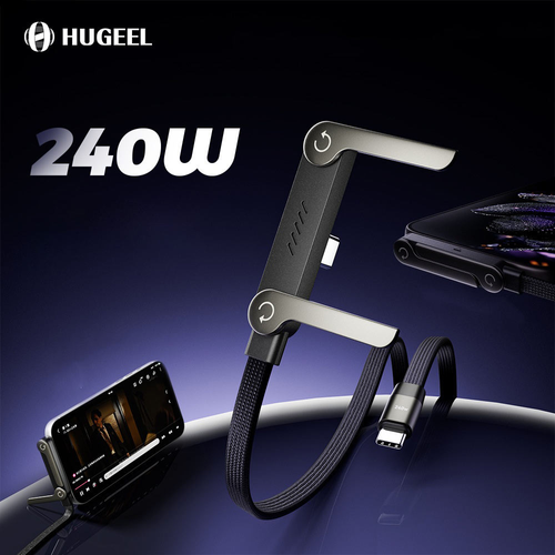 Fast charging cable with phone holder, a two-in-one invisible phone stand.