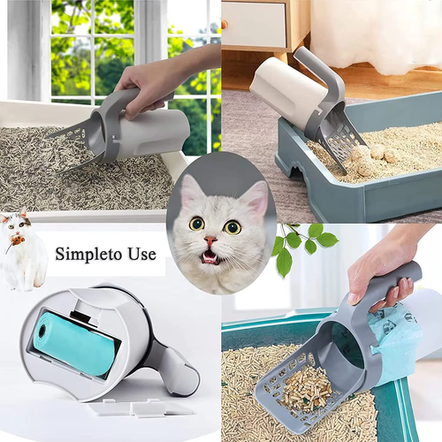 New pet with trash can large capacity storage box filter cat litter shovel cat poop scooper cat and dog poop scooper