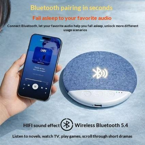 Bedside Audio Pillow Speaker — Plays Audio Discs & Bluetooth Audio — Sleep Timer Function