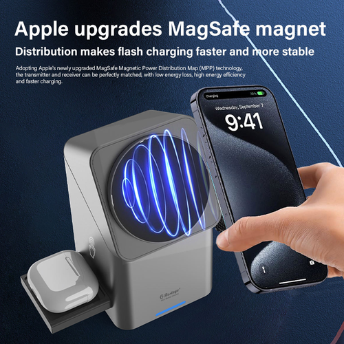 XW10 Rubik's Cube Spin Wireless Charger Strong Magnetic 15W Fast Charging Three-in-One New Desktop Wireless Charger