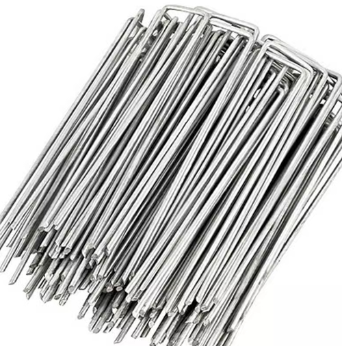 U-Shaped Ground Nails, Galvanized Steel Tent Stakes, Green Lawn & Mulch Fabric Pins, Pipe & Mulch Film Fixing Nails for Weed Barrier, Succulent & Greenhouse