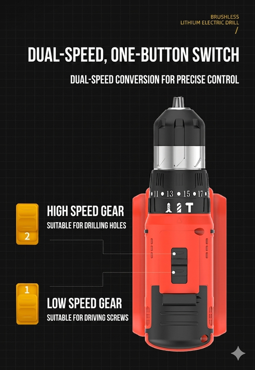 Brushless Lithium Battery Electric Drill