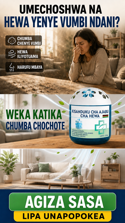 🔥 OFA MAALUM 🔥 LIPA UNAPOPOKEA COD!  Kisanduku cha Ajabu cha Kusafisha Hewa na Kuondoa Vumbi | Husaidia Kunasa Vumbi Hewani na Kupunguza Harufu | Kinafaa Sebuleni Chumbani Ofisini na Jikoni | Bidhaa Zipo Nairobi | Hutumwa Ndani ya Saa 48 | Marejesho na Mabadilishano Ndani ya Siku 7 Bila Maswali  Oda za malipo wakati wa kupokea zitatumwa kutoka ghala letu la Nairobi ndani ya saa 48. Uwasilishaji huchukua siku 1 hadi 3 za kazi.