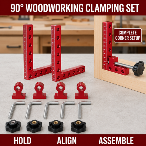 90° Woodworking Corner Clamping Set