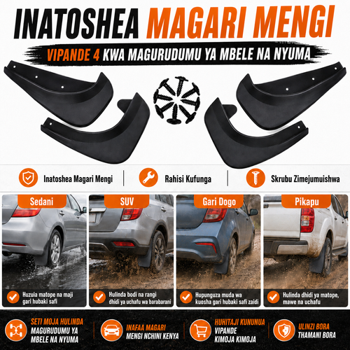 🔥 OFA MAALUM 🔥 LIPA UNAPOPOKEA COD!  Vizuia Matope vya Magari | Husaidia Kulinda Gari Dhidi ya Matope Maji Yanayoruka na Barabara Chafu | Inafaa Magari SUV na Pikapu Nyingi | Bidhaa Zipo Nairobi | Hutumwa Ndani ya Saa 48 | Marejesho na Mabadilishano Ndani ya Siku 7 Bila Maswali  Oda za malipo wakati wa kupokea zitatumwa kutoka ghala letu la Nairobi ndani ya saa 48. Uwasilishaji huchukua siku 1 hadi 3 za kazi.