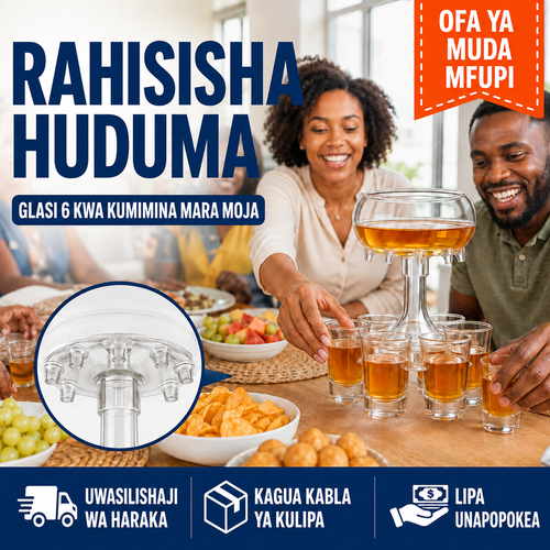 🔥 OFA YA KALI 🔥 LIPA POKELEA! Kichapaji cha Vinywaji cha Milipuko 6 | Hutoa Vikombe 6 kwa Pamoja | Bora kwa Sherehe, Chakula cha Jioni cha Familia na Baa | Hifadhi Nairobi | Usafirishaji ndani ya Masaa 48 | Oda za LIPA POKELEA husafirishwa ndani ya masaa 48 kutoka ghala letu la Nairobi. Uwasilishaji huchukua siku 1–3 za kazi.