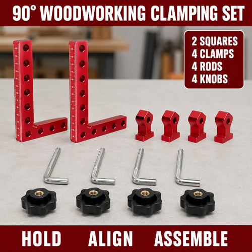90° Woodworking Corner Clamping Set