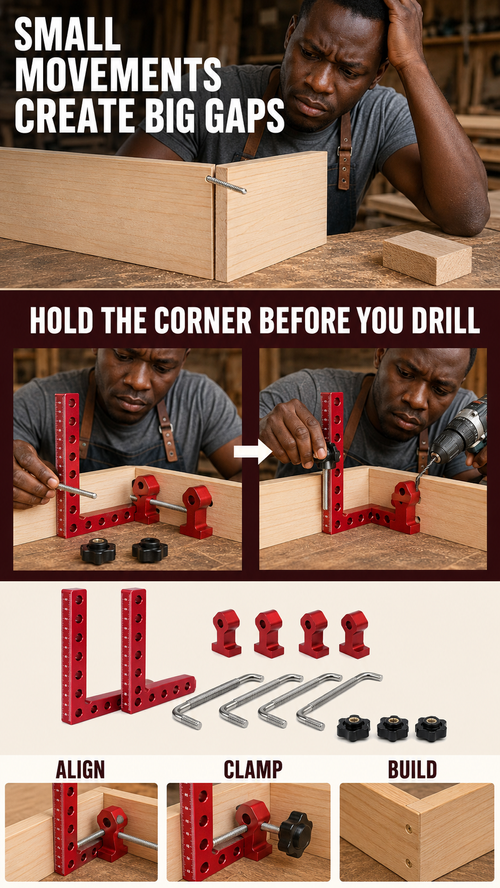 90° Woodworking Corner Clamping Set