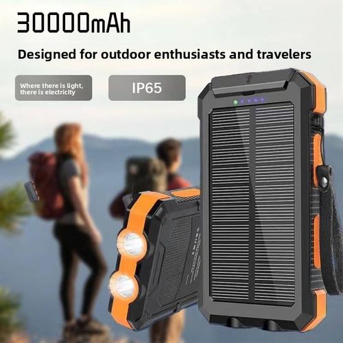 🔥Hot Seller🔥 COD！Outdoor Waterproof Compass Solar-Powered Lithium-Ion 20,000mAh High-Capacity Power Bank
