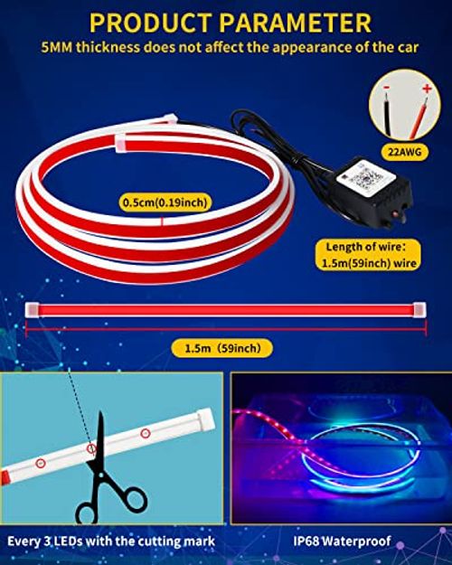 ⚡ Car Decoration LED Light Strip – Stop Your Car Looking Plain at Night, Make It Stand Out at Parties, Weddings & Night Drives