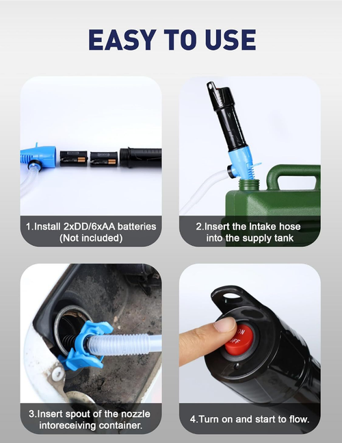 ⚡ Car Fuel Transfer Pump Hose – Stop Wasting Money on Petrol Spills, Easily Move Fuel From Can to Car, Generator or Motorbike