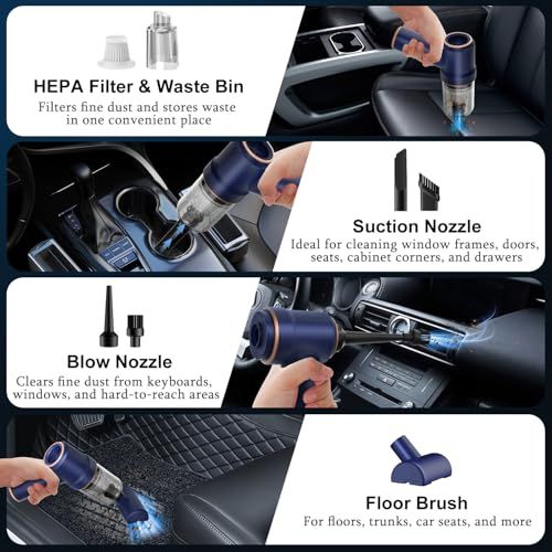 ⚡ Car Vacuum Cleaner – Stop Dirty Seats & Dusty Floors Ruining Your Ride, Quick Clean Anywhere at Home, Office or Roadside