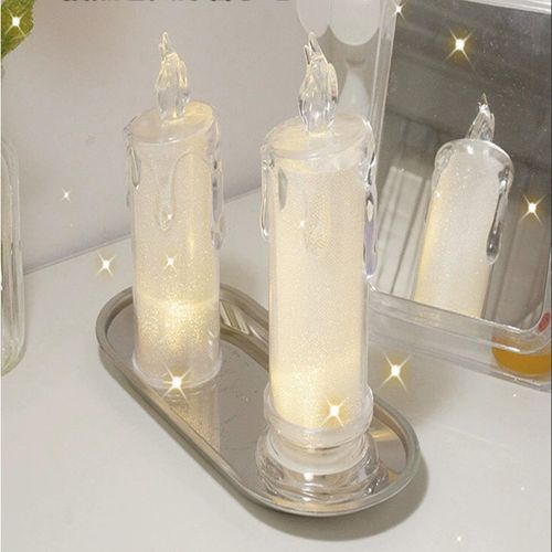 🔥Hot Seller🔥 COD！LED Candle-Style Lamp: Creative Night Light, Bedroom Bedside Lamp, Mood Light, Creative Gift, Tabletop Decorative Ornament