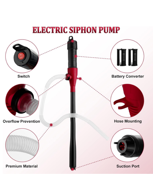 ⚡ Car Fuel Transfer Pump Hose – Stop Wasting Money on Petrol Spills, Easily Move Fuel From Can to Car, Generator or Motorbike