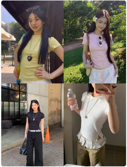 短袖t恤女夏季2025年新款白色辣妹小衆修身獨特絕美小上衣