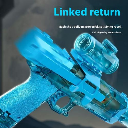 New Style Electric Water Gun Toy for Kids with Flame Light and ice Mouse Design, Automatic Water Spraying, Continuous Firing, High Pressure, Long Range