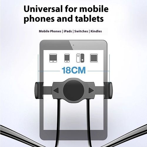 Black lazy phone holder, neck - hanging, suitable for watching TV, using tablets, live streaming in bed, binge - watching dramas, and universal for desktop, bedside, and dormitory hanging.