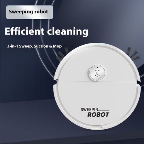 New Model White Smart Robot Vacuum Cleaner, Fully Automatic 3-in-1 (Sweeping, Suction, Mopping), High-Efficiency Cleaning, a Lazy Person's Must-Have Cleaning Tool