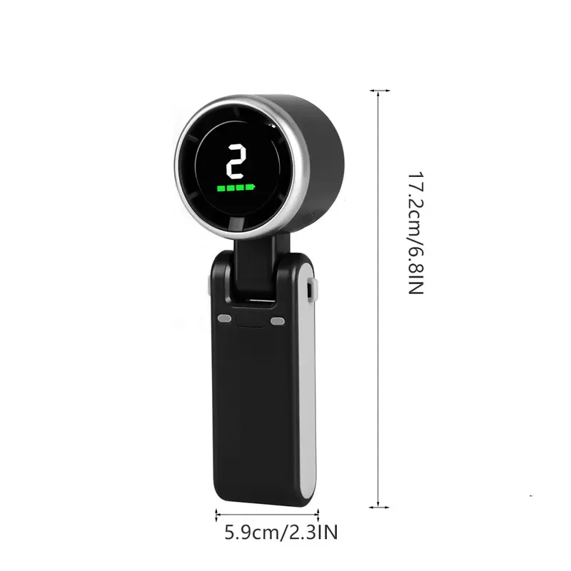 Portable Handheld Turbo Fan, 5 Gear Wind,4000mAh Battery Operated, Up to 10 Working Hours, 3 IN 1 Hand Fan Rechargeable with Air Turbo Tech Cooling Fan for Outdoor Activities, Travel, Working, Summer Selected Products,Black personal