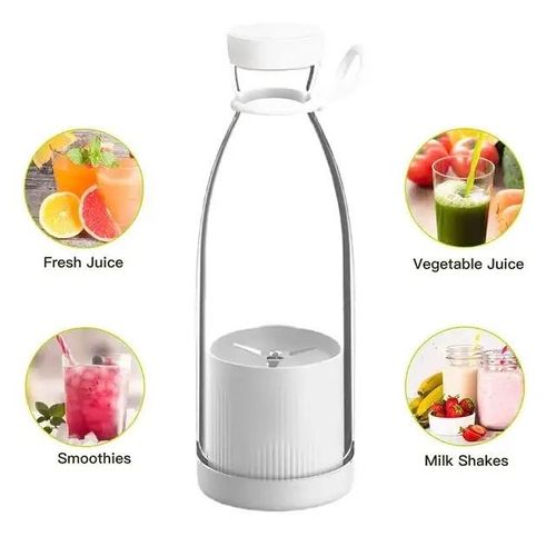 Portable Smoothie Blender, Fresh Juice Personal Blender, 420ml USB Cordless Portable（white）