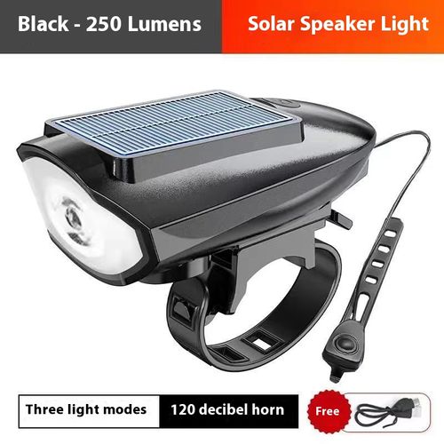 Red solar bike headlight – bright, rechargeable! ✨ Strong beam, loud horn, perfect for mountain rides & night cycling. Solar-charged, grab now! 🚴🔥