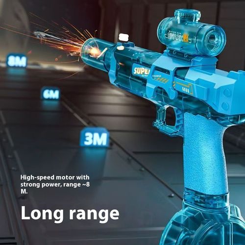 New Style Electric Water Gun Toy for Kids with Flame Light and ice Mouse Design, Automatic Water Spraying, Continuous Firing, High Pressure, Long Range