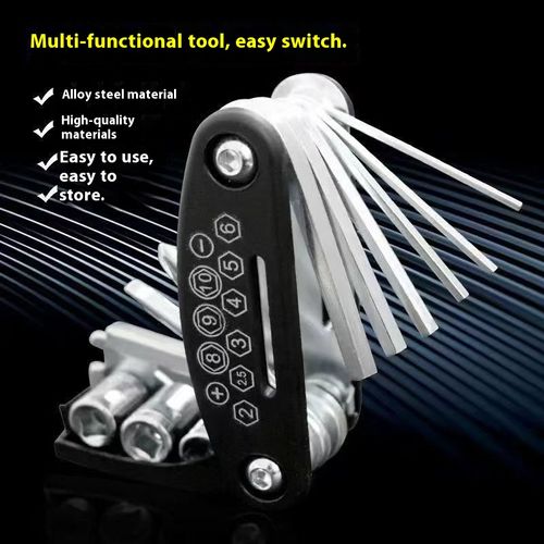 German imported folding screwdriver tool, 16-in-1 hexagon socket multi-functional set including wrenches and screwdrivers.