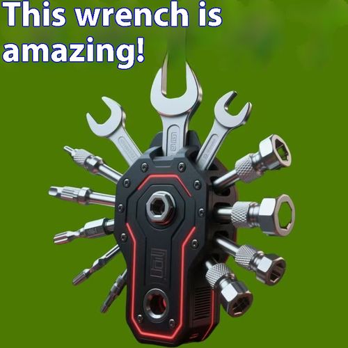 German imported folding screwdriver tool, 16-in-1 hexagon socket multi-functional set including wrenches and screwdrivers.