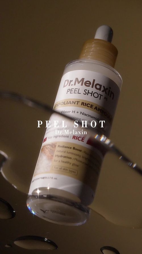 Dr.Melaxin Official Peel Shot Glow Rice Ampoule Duo - Serums for Brightening, Exfoliating, and Moisturizing - Suitable for All Skin Types