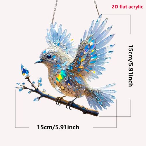 😎Personalized name Love Bird 2D flat acrylic car decoration backpack pendant gift