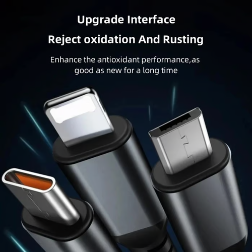 😍Transparent Luminous Charging 3-in-1 Data Cable