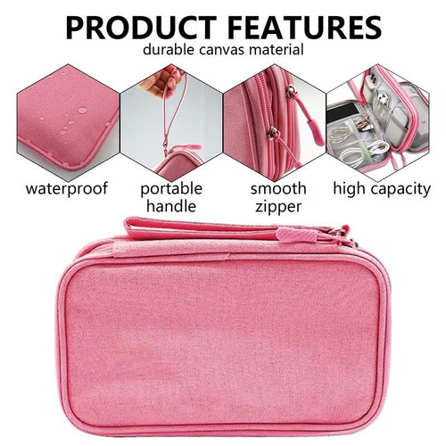 🎒 Stay Organized on the Go - ✨Waterproof Data Cable Storage Bag