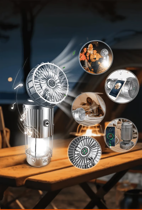 🔥5-In-1 Portable LED Camping Lantern With Fan