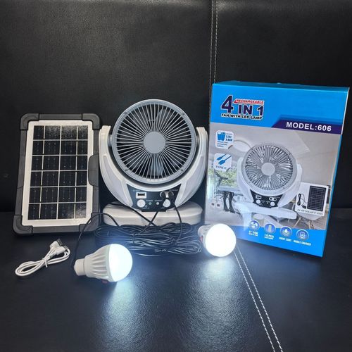🔥☀️⚡New solar-powered fan with built-in battery, powerful airflow, quiet operation, portable, suitable for outdoor camping, 6-inch table fan.